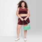 Women's Plus Size Mid-rise Velour Track Shorts - Wild Fable Burgundy