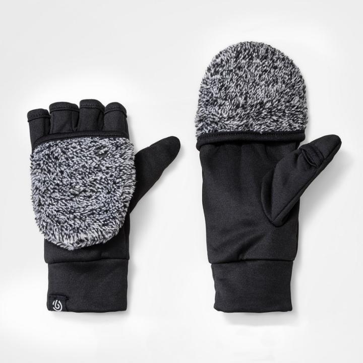 Girls' Flip Top Gloves - C9 Champion Gray/black 8-16, Black Gray
