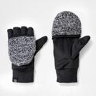 Girls' Flip Top Gloves - C9 Champion Gray/black 8-16, Black Gray