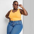 Women's Plus Size Split Neck Super Cropped Tank Top - Wild Fable Yellow