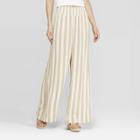 Women's Striped Smocked Waist Wide Leg Pants - Xhilaration Beige/ivory