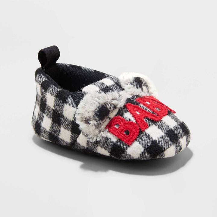 Toddler Boys' Family Sleep Baby Bear Slippers - Wondershop Black