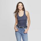 Women's Rib Racerback Tank Top - Universal Thread Navy (blue)