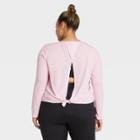 Women's Plus Size Long Sleeve Open Back T-shirt - All In Motion Lilac 2x, Women's, Size: