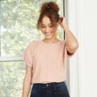 Women's Short Sleeve Crewneck Pullover Sweater - Universal Thread Pink