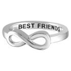 Distributed By Target Women's Sterling Silver Elegantly Engraved Infinity Ring With Best Friends - White