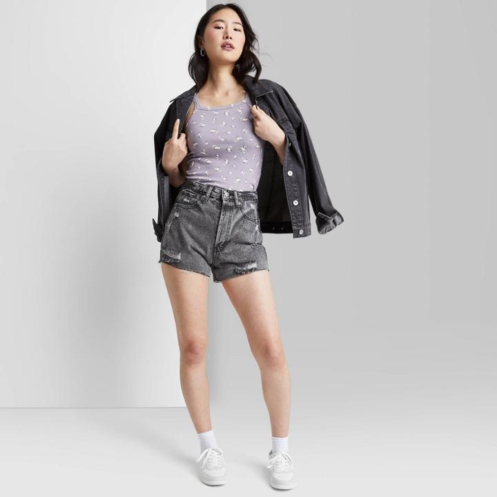 Women's Super-high Rise Cut-off Jean Shorts - Wild Fable Gray Wash