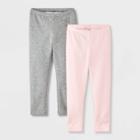 Toddler Girls' 2pk Solid Cozy Lined Leggings - Cat & Jack Gray/pink