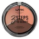 Nyx Professional Makeup 3 Steps To Sculpt Face Sculpting Pressed Powder Palette - Deep Beige
