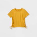 Girls' Short Sleeve Cinched Side T-shirt - Art Class Brown