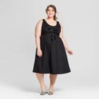 Women's Plus Size Sleeveless Lace-up Tank Dress - Who What Wear Black X
