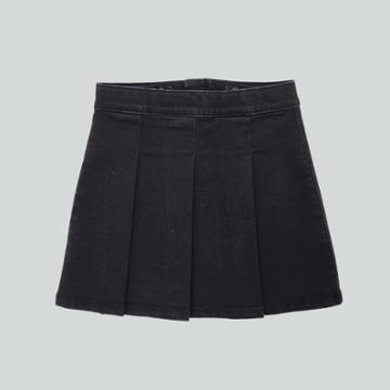 Girls' Pleated Denim Skirt - Art Class - Art Class Black Wash
