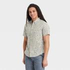 Men's Floral Print Regular Fit Short Sleeve Button-down Shirt - Goodfellow & Co Blue