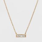 Rectangular Inlaid Semi Precious White Howlite Stone Necklace - Universal Thread White