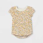 Toddler Girls' Floral Short Sleeve T-shirt - Cat & Jack Cream