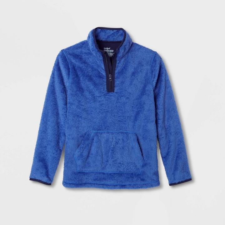 Boys' Adaptive Fleece Pullover Sweatshirt - Cat & Jack Blue