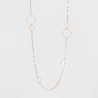 Acrylic Beads And Circles Long Necklace - A New Day Rose Gold,
