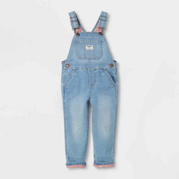 Oshkosh B'gosh Toddler Girls' Lined Denim Overalls - Blue