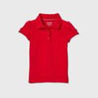 Petitetoddler Girls' Short Sleeve Interlock Uniform Polo Shirt - Cat & Jack Red