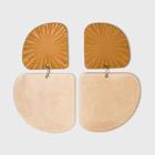Sprayed Raised Patterned Geometric Drop Earrings - Universal Thread Brown