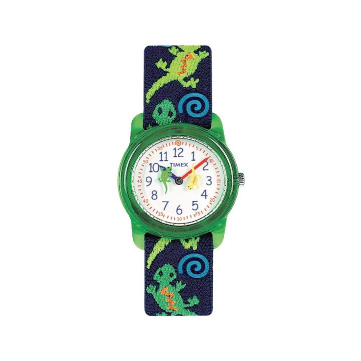 Kid's Timex Watch With Gecko Strap - Blue/green T72881xy, Kids Unisex, Green Blue