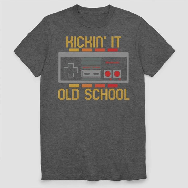 Men's Nintendo Old School Short Sleeve Graphic T-shirt Gray S, Men's,