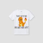 Boys' Pokemon You Set My Heart Ablaze! Short Sleeve Graphic T-shirt - White