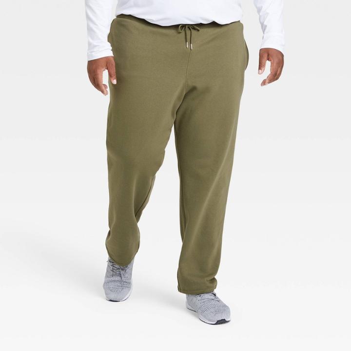 Men's Big & Tall Cotton Fleece Pants - All In Motion Olive Green