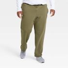 Men's Big & Tall Cotton Fleece Pants - All In Motion Olive Green