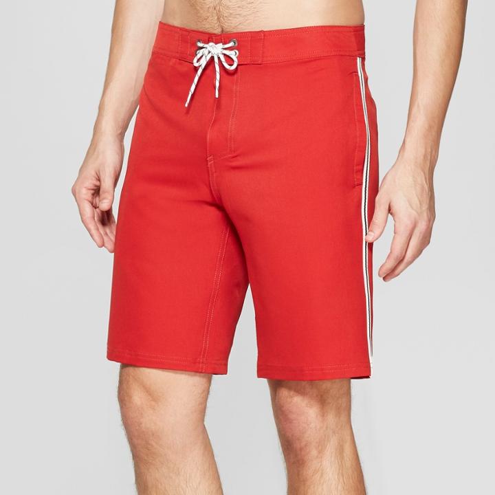 Men's 10 Taped Board Shorts - Goodfellow & Co Red