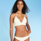 Women's Light Lift Crochet Triangle Bikini Top - Shade & Shore Cream