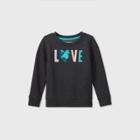 Toddler Girls' 'love' Fleece Sweatshirt - Cat & Jack Charcoal