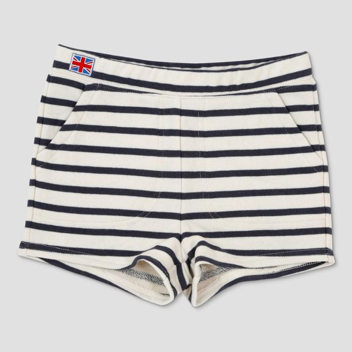 Junk Food Girls' Striped Shorts - Navy