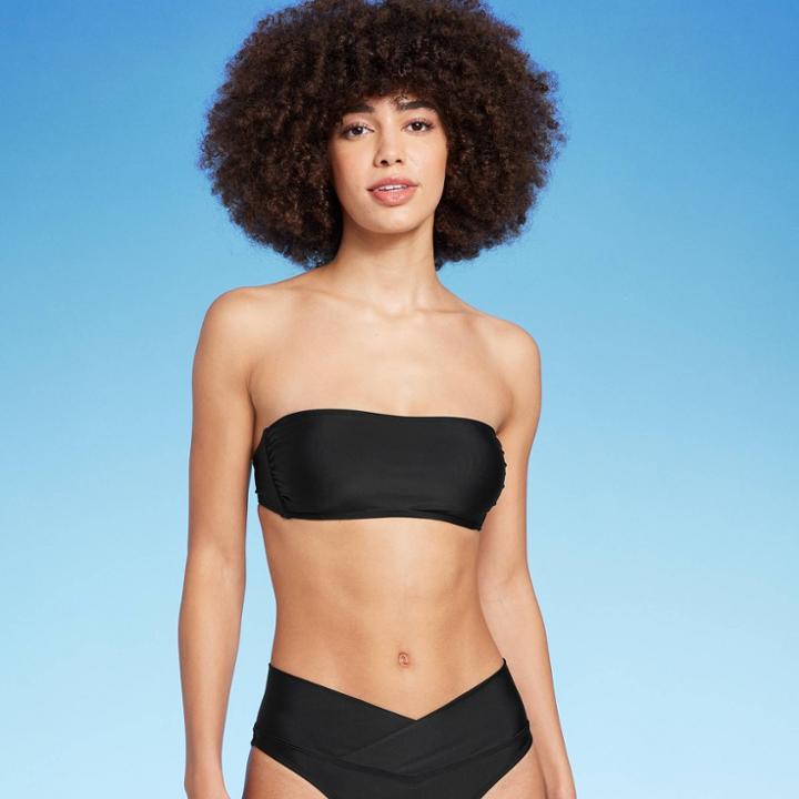 Women's Bandeau Bikini Top - Wild Fable Black Xxs