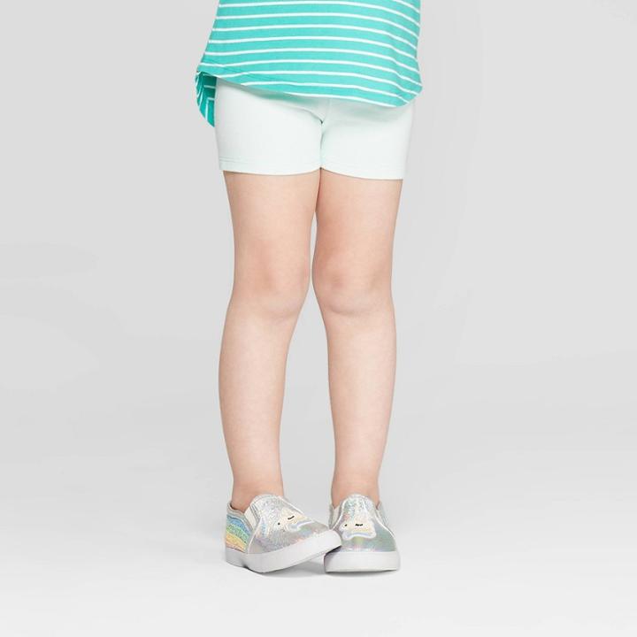 Toddler Girls' Tumble Shorts - Cat & Jack Light Green