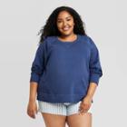 Women's Plus Size Crewneck Sweatshirt - Universal Thread Navy