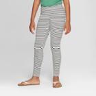 Girls' Stripe Print Leggings - Cat & Jack Black/white