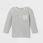 Toddler Boys' Double Knit Long Sleeve T-shirt - Cat & Jack Heather Gray
