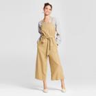 Women's Jumpsuit With Waist Tie - Mossimo Khaki