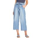 Women's Mid-rise Crop Tie Front Pants - Knox Rose Blue