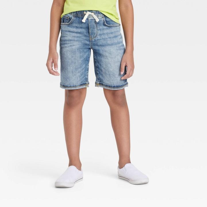 Boys' Classic 'at The Knee' Pull-on Shorts - Cat & Jack Medium Wash Xs,