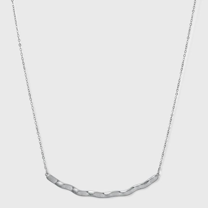 Hammered Metal Curved Bar Necklace - A New Day