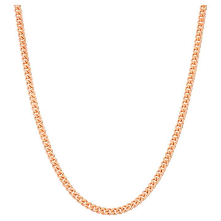 Tiara Rose Gold Over Silver 16 - 22 Adjustable Curb Chain, Pink