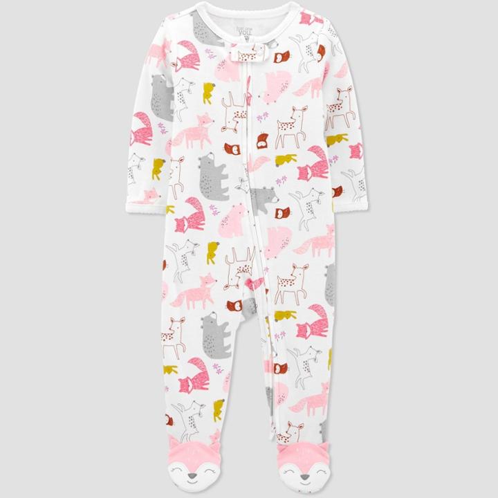 Baby Girls' Animals Interlock Sleep N' Play - Just One You Made By Carter's Pink Newborn