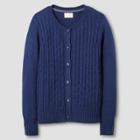 Girls' Cable Knit Uniform Cardigan Sweater - Cat & Jack Navy (blue) Xl, Size: