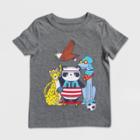 Toddler Boys' Short Sleeve Usa Animals Graphic T-shirt - Cat & Jack Charcoal
