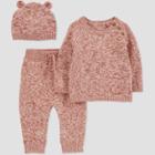 Carter's Just One You Baby Girls' 3pc Bear Top & Bottom Set - Pink Newborn