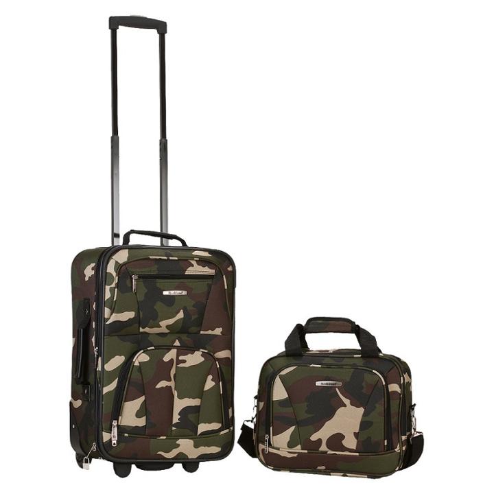 Rockland Rio 2pc Softside Carry On Luggage Set - Camo, Green
