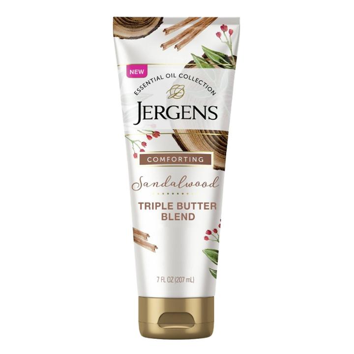 Jergens Comforting Sandalwood Triple Butter Blend Body Butter, Vanilla Sandlewood Body Lotion