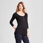 Maternity Long Sleeve Nursing Henley - Isabel Maternity By Ingrid & Isabel Black S, Women's,